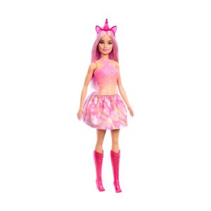 Muñeca unicornio con falda de ensueño Barbie multicolor hrr13