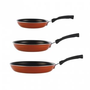 Juego de 3 sartenes porcelanizados rojo Tramontina