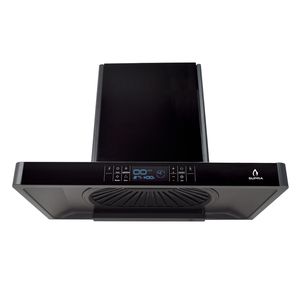campana extractora legacy con panel de cristal color negro