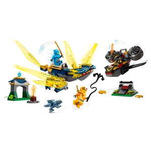 Set de batalla por el dragon bebé de nya y arin armable Lego multicolor 71798