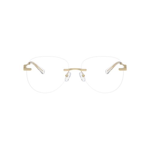 Armazón De Lentes Para Dama Michael Kors Round Light Gold Shiny 0MK3077 56