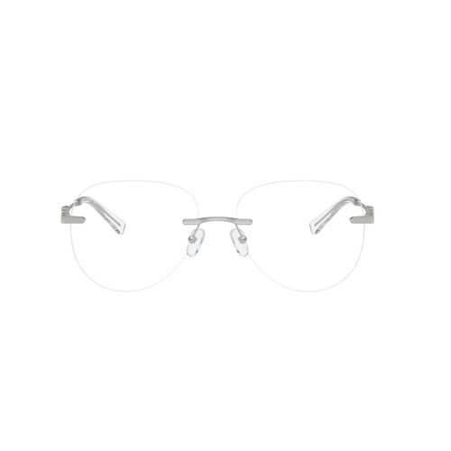 Armazón De Lentes Para Dama Michael Kors Round Shiny Silver 0MK3077 56