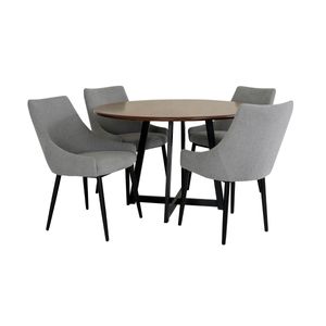 Antecomedor de 4 sillas Dolce Casa milan gris / café