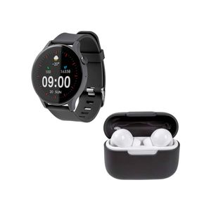 Kit de Smartwatch y audífonos inalámbricos Stuffactory negro st-w62275