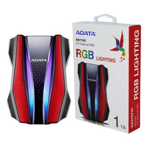 Disco duro externo Adata rojo hd770g rgb 2.5"