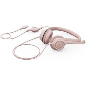 Audífonos Logitech rosa h390 con micrófono