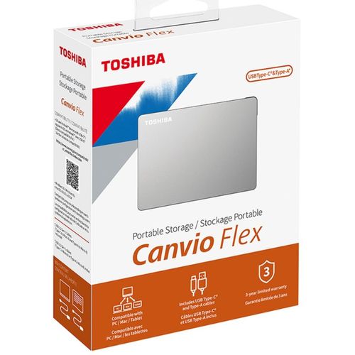 Disco Duro Toshiba Plata Canvio Flex