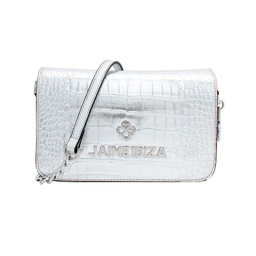 Bolso Crossbody Para Dama Jaime Ibiza  Croco Plata JI 2500