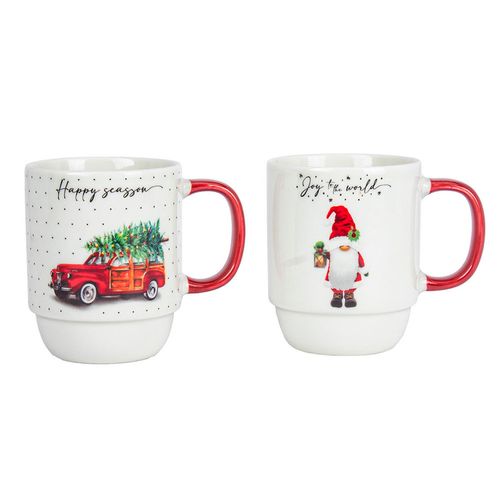 Set de Tazas con Temática Navideña Crown Baccara Happyclaus