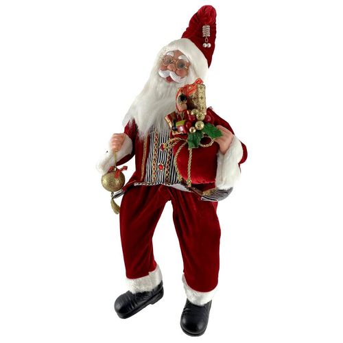 Santa Con Música Decorativo Santini Christmas Rojo 160-7001115