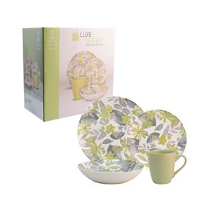 Vajilla de porcelna 16 piezas Regalos Siglo XXI verde 1795-59