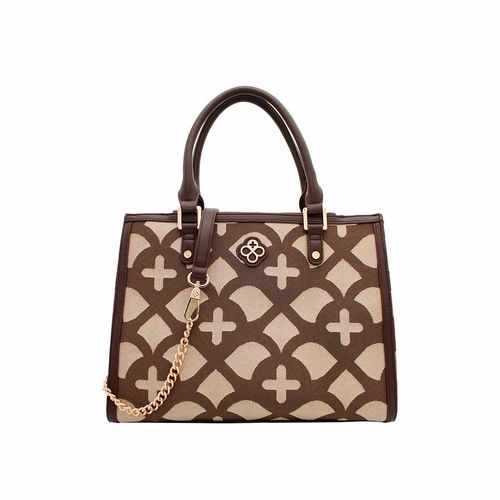 Bolso Tote Bag Para Dama Jaime Ibiza Jacquard Chocolate JI 2532