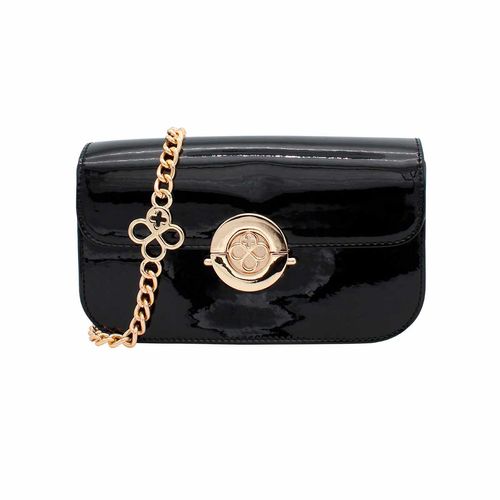 Bolso Crossbody Para Dama Jaime Ibiza Charol Negro JI 2537