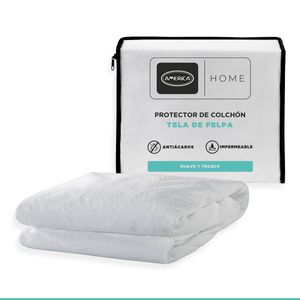 Protector y cubre colchón America home matrimonial felpa hipoalergénico impermeable