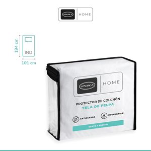 Protector y cubre colchón America home individual felpa hipoalergénico impermeable