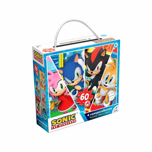 Rompecabezas 4 En 1 De Sonic Novelty Multicolor JCA-3486