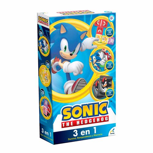 Juego De Mesa 3 En 1 De Sonic Novelty Multicolor JCA-3488