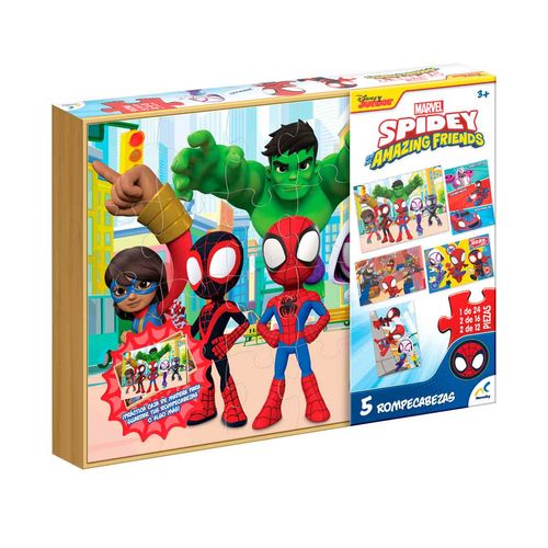 Rompecabezas 5 En 1 Spidey Y Sus Amigos Novelty Multicolor JCA-3577