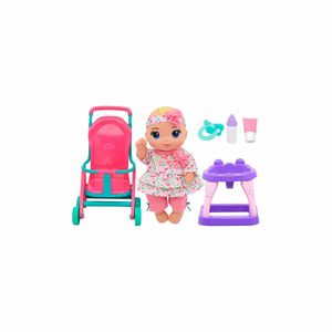 Muñeca Con Carriola Y Andadera New Adventures Multicolor 3782