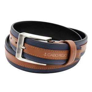 Cinturón casual para caballero Cabo Rojo miel azul E02AM