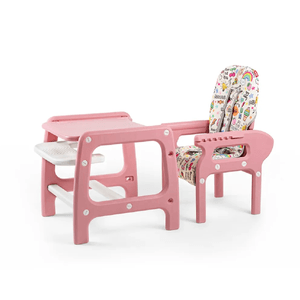 Silla alta D'Bebé 2 en 1 rosa multiconfort