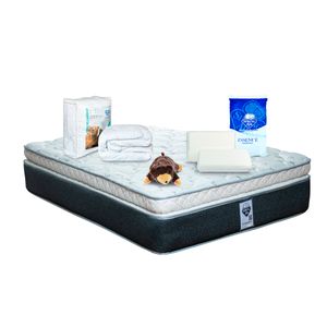 Colchón Spring air gibson  + almohada 2 pack essence memory foam + protector de cajon dry tech queen size