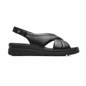 Sandalia casual Flexi negro para dama 124212