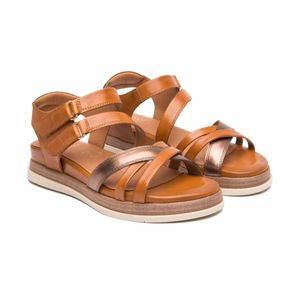 Sandalia casual Flexi tan para dama 135301