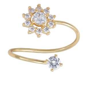 Anillo Unlimited by ob chapa de oro 18 k ajustable flor RRCCTSS68