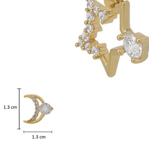 Arete Unlimited by ob chapa de oro 18 k luna y estrella ARCLWKN113