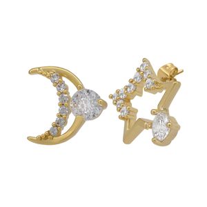 Arete Unlimited by ob chapa de oro 18 k luna y estrella ARCLWKN113