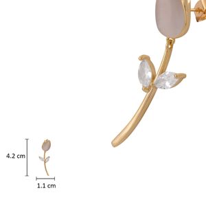 Arete Unlimited by ob chapa de oro 18 k tulipan madre perla ARRIWKM029