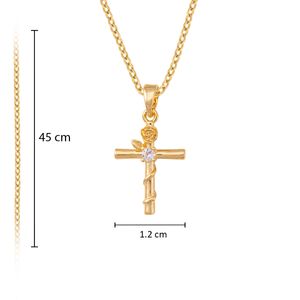 Set de collar y aretes Unlimited by ob chapa de oro 18 k cruz roseta JRCAWKN101
