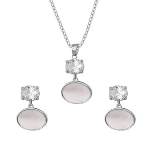 Set de collar y aretes Unlimited by ob rodio madre perla JRIOTS039R