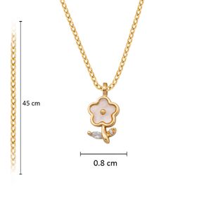 Set de collar y aretes Unlimited by ob chapa de oro 18 k florecitas JRIOTS105