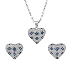 Set de collar y aretes Unlimited by ob rodio corazón zirconia JRCGLDR03R