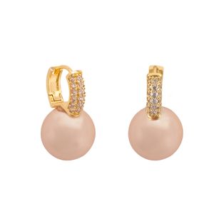 Arete Unlimited by ob chapa de oro 18k perla y zirconia ARUELD20ZCF