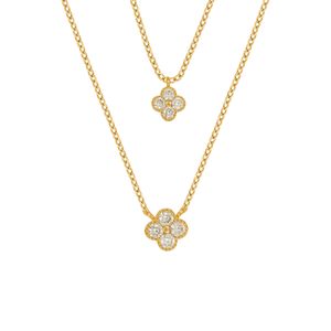 Collar Unlimited by ob chapa de oro 18k cadena doble CRILLDRF80