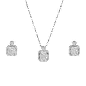 Set de collar y aretes Unlimited by ob rodio con zirconia JRILLDRF50R