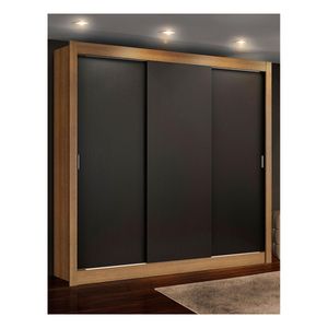 Closet Madesa 3 puertas marron negro doble monaco