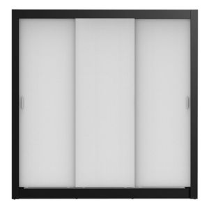 Closet Madesa 3 puertas 4 cajones negro blanco lyon plus