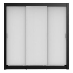 Closet Madesa 3 puertas 2 cajones negro blanco lyon