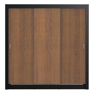 Closet Madesa 3 puertas negro marron doble mónaco