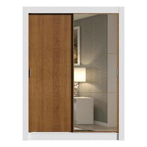 Closet Madesa 2 puertas con espejo 2 cajones blanco marrón dallas