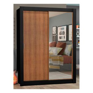 Closet Madesa 2 puertas con 1 espejo negro marrón denver