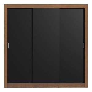 Closet Madesa 3 puertas 4 cajones marron negro lyon plus