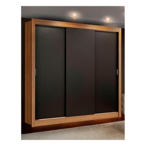 Closet Madesa 3 puertas 4 cajones marron negro lyon plus