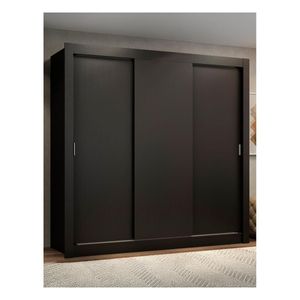 Closet Madesa 3 puertas 2 cajones negro lyon