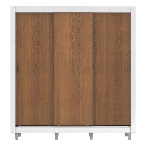 Closet Madesa 3 puertas 4 cajones con pies blanco marrón lyon plus