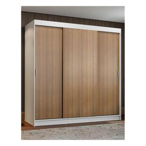 Closet Madesa 3 puertas 4 cajones blanco marrón reno